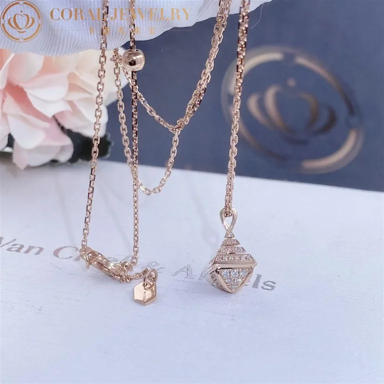 Marli Cleo Mini Rev Full Diamond Pendant In Rose Gold Cleo N32 Coral 22