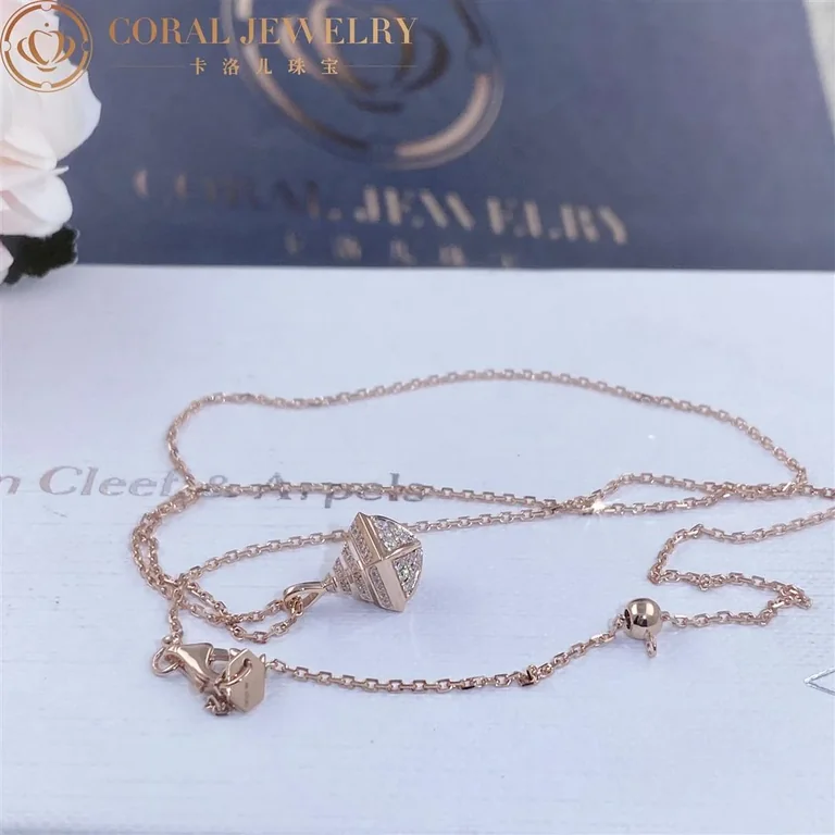 Marli Cleo Mini Rev Full Diamond Pendant In Rose Gold Cleo N32 Coral 58