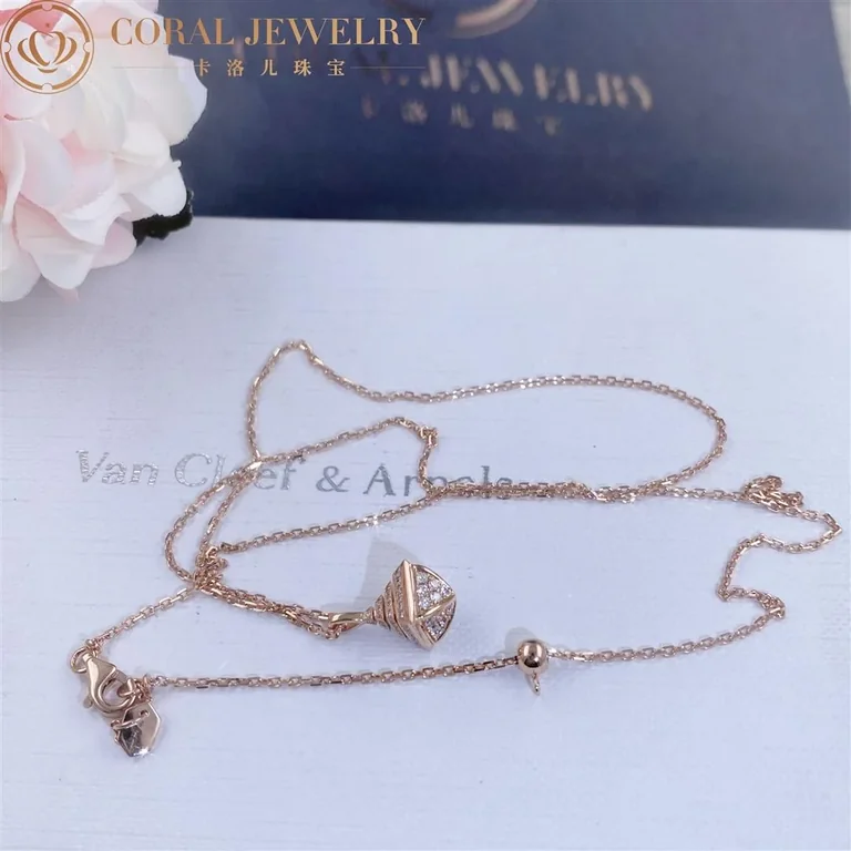 Marli Cleo Mini Rev Full Diamond Pendant In Rose Gold Cleo N32 Coral 68