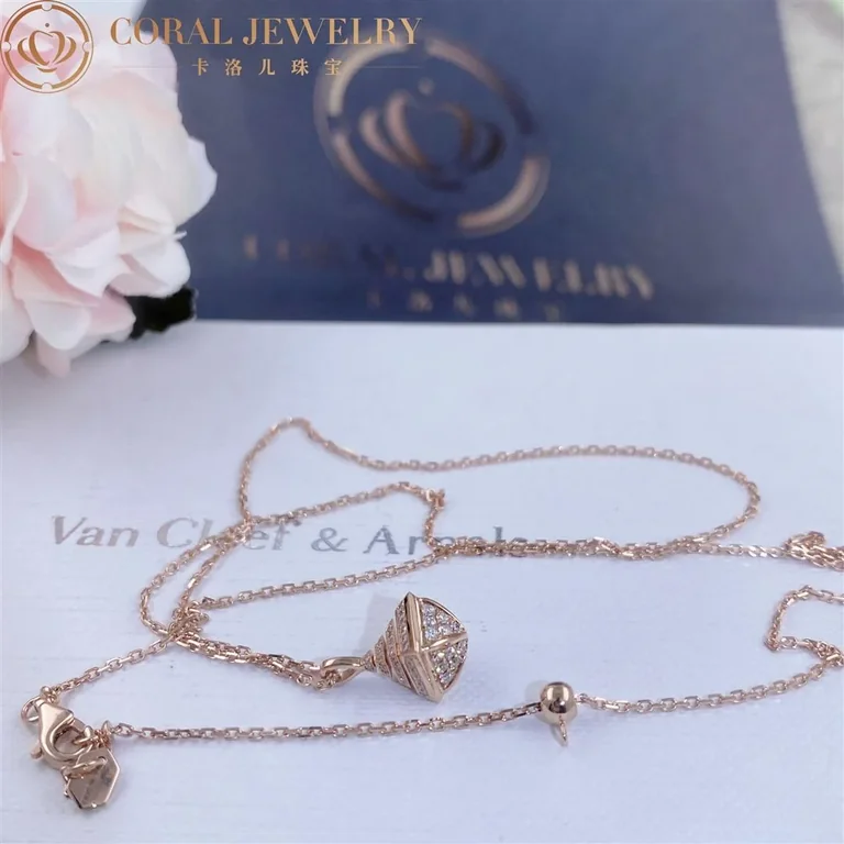 Marli Cleo Mini Rev Full Diamond Pendant In Rose Gold Cleo N32 Coral 78
