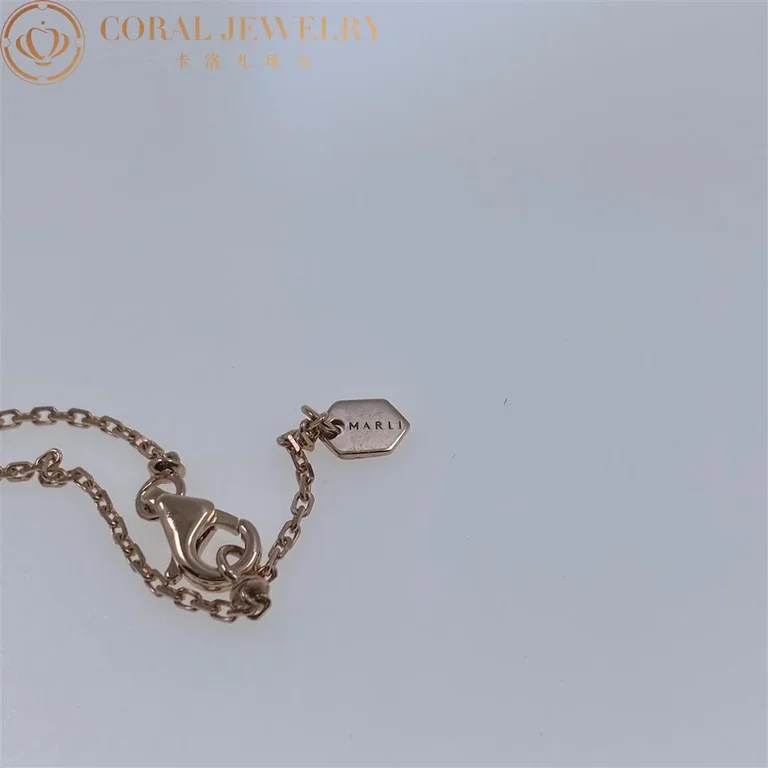 Marli Cleo Mini Rev Diamond Pendant In Rose Gold Set With Red Coral Cleo N37 Coral 78