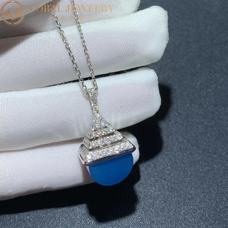 Marli Cleo Midi Rev Diamond Pendant In White Gold Sea Blue Chalcedony Cleo N22 Coral 11