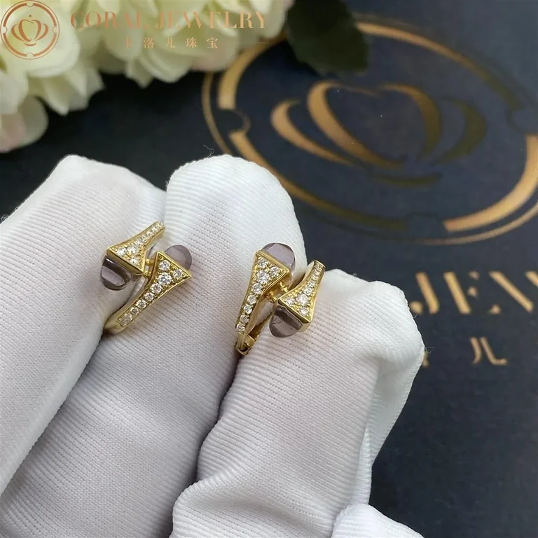 Marli Cleo Diamond Huggie Earrings In Yellow Gold Set With Amethyst Cleo E20 Coral 24