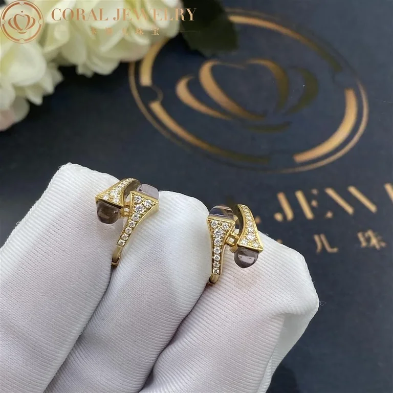 Marli Cleo Diamond Huggie Earrings In Yellow Gold Set With Amethyst Cleo E20 Coral 35