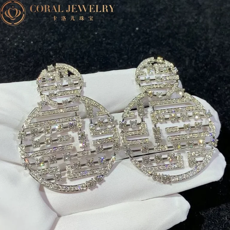Marli Avenues Statement Earrings In White Gold Aven E8 Coral 45
