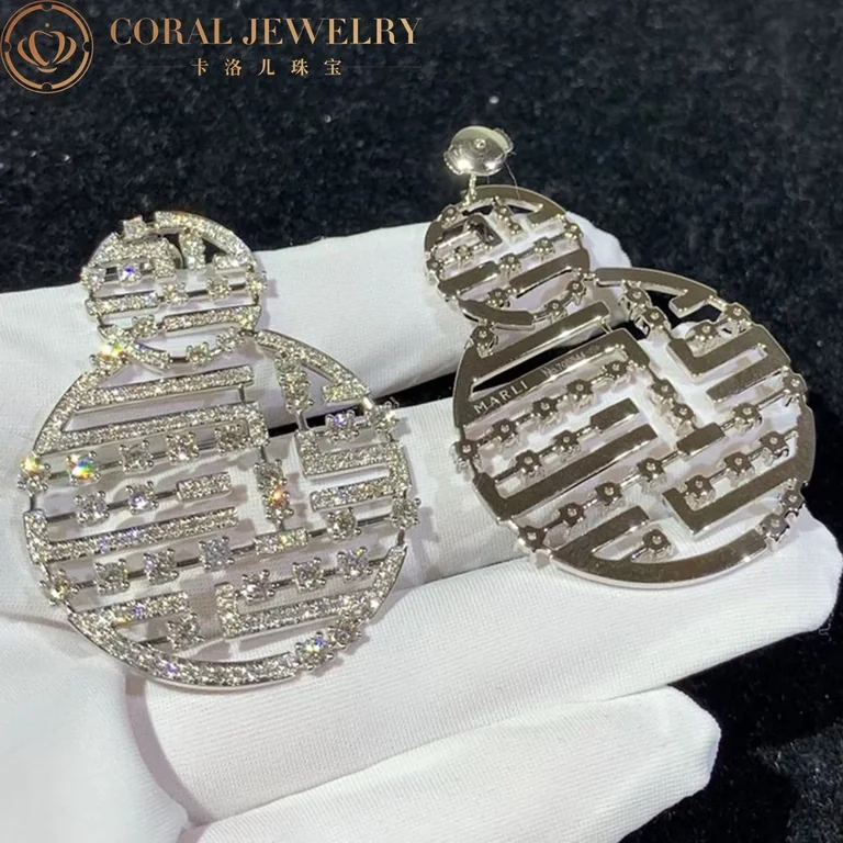 Marli Avenues Statement Earrings In White Gold Aven E8 Coral 55