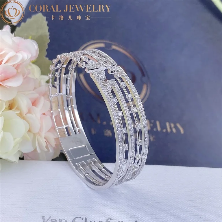 Marli Avenues Statement Hinged Bracelet In White Gold Aven B1 Coral 48