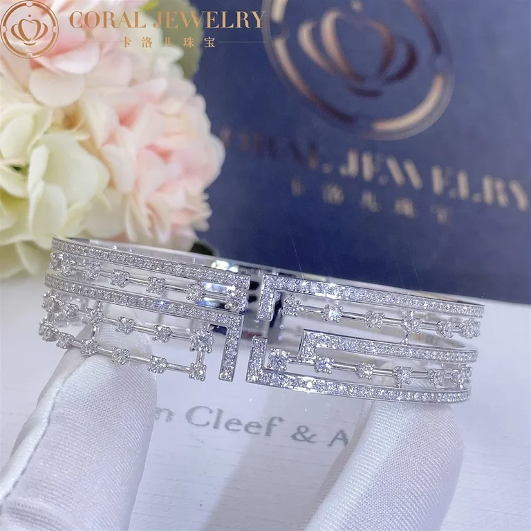 Marli Avenues Statement Hinged Bracelet In White Gold Aven B1 Coral 56