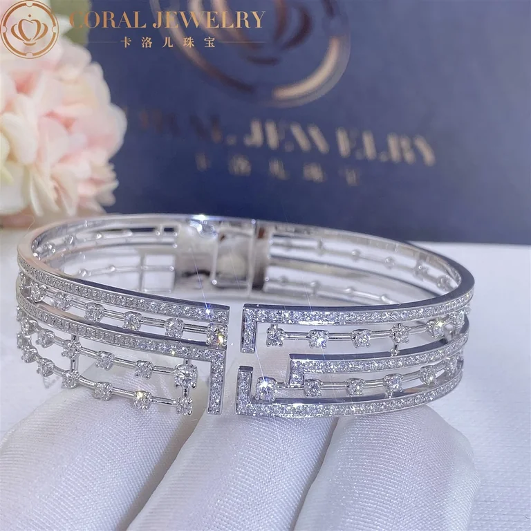 Marli Avenues Statement Hinged Bracelet In White Gold Aven B1 Coral 68