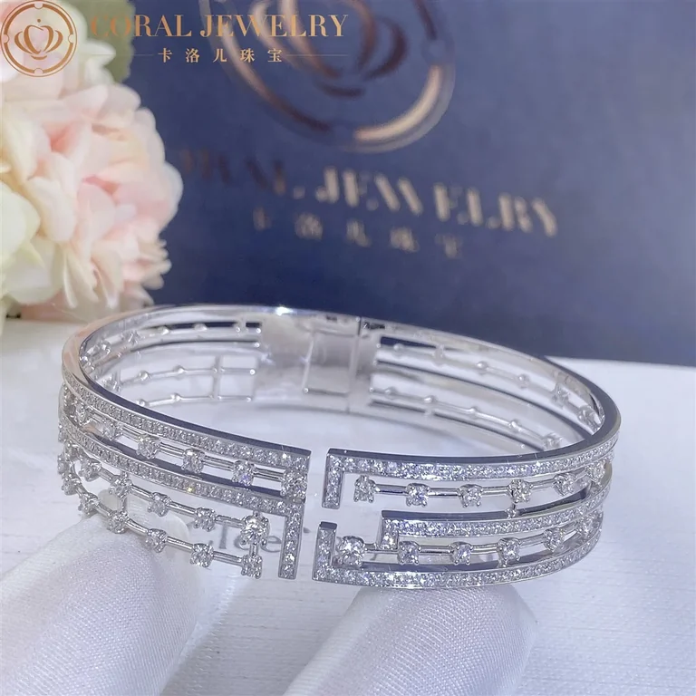 Marli Avenues Statement Hinged Bracelet In White Gold Aven B1 Coral 88