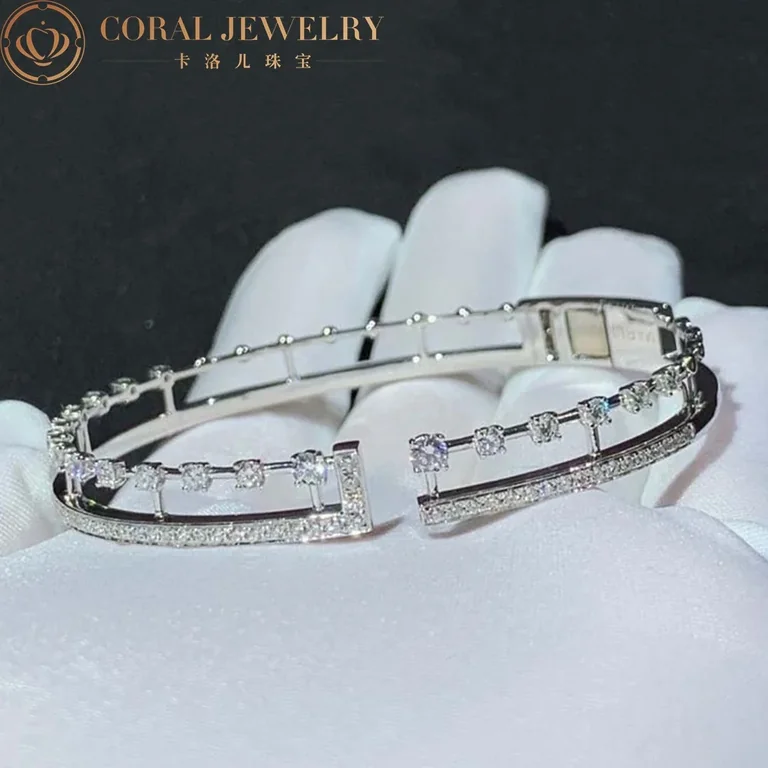 Marli Avenues Open Hinged Bracelet In White Gold Aven B2 Coral 46