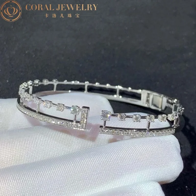 Marli Avenues Open Hinged Bracelet In White Gold Aven B2 Coral 58
