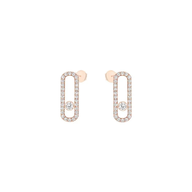 Messika Move Uno Rose Gold Earrings 12183-PG with Diamonds