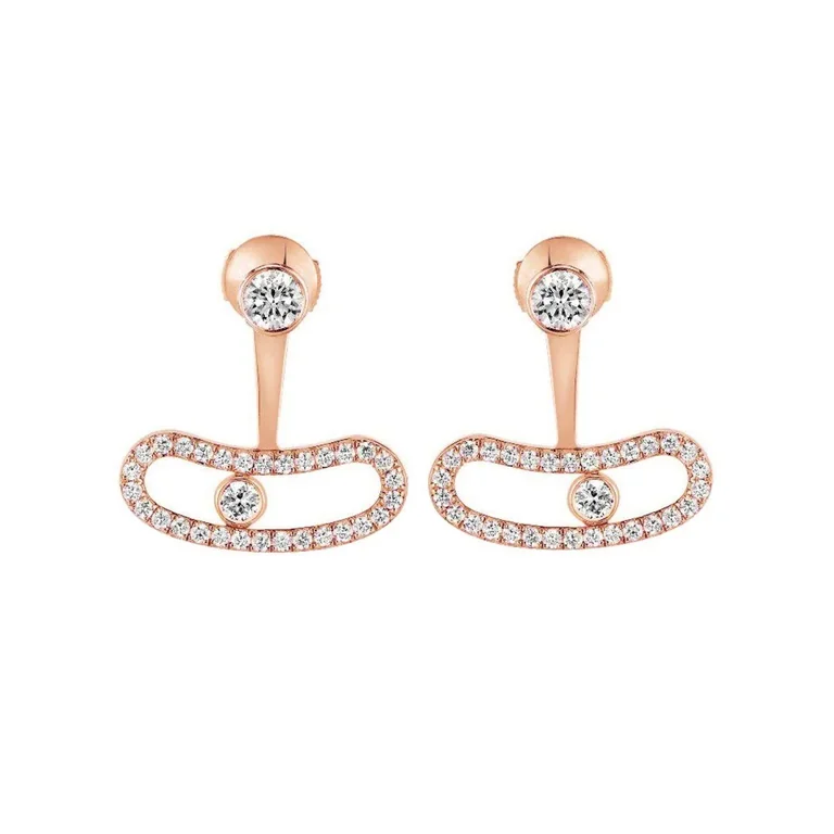 Messika Move Uno Bellow the Lobe Rose Gold Earrings 06510-PG with Diamonds
