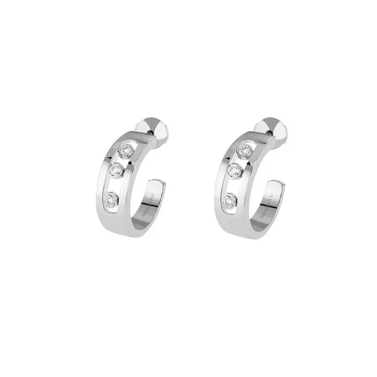Messika Move Hoops White Gold Earrings 4927-WG with Diamonds