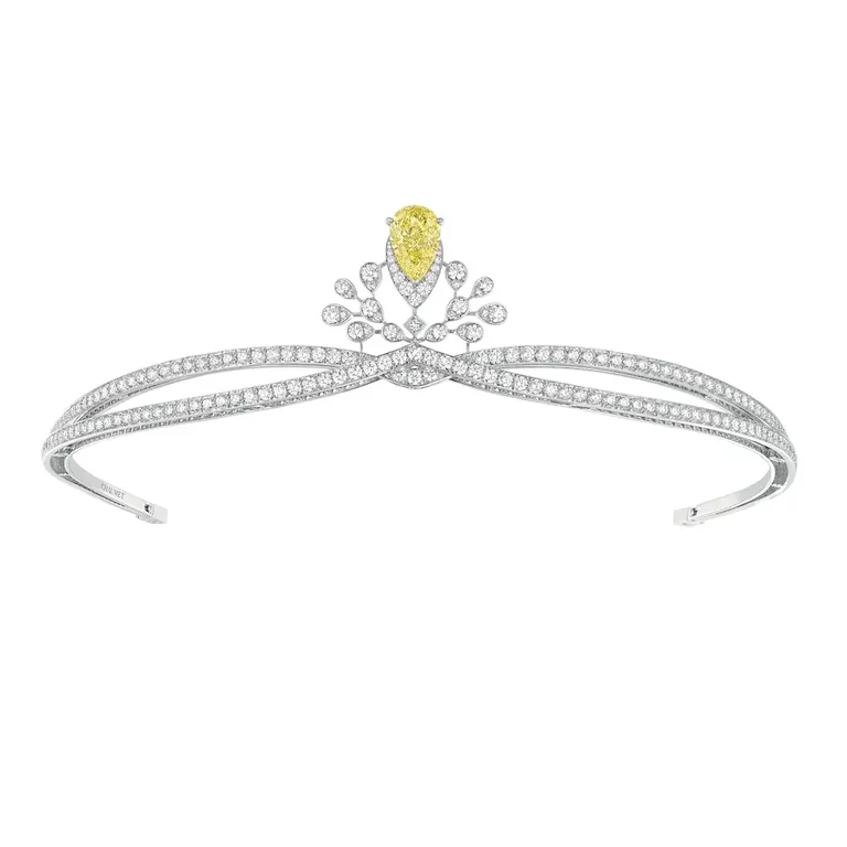Chaumet Joséphine Aigrette Impériale Tiara Platinum 082975 White Gold Yellow Diamond Diamonds 1