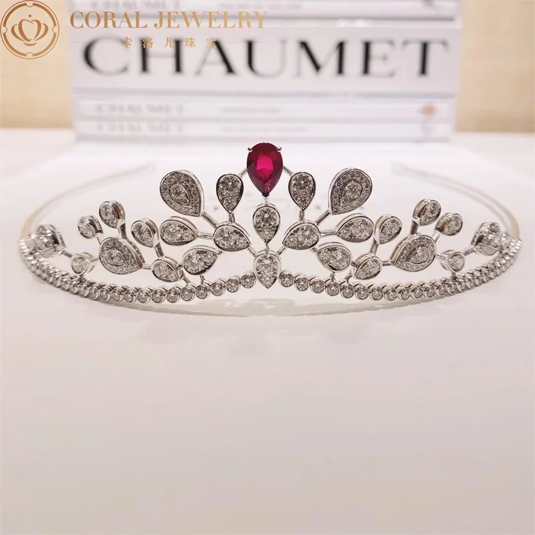 Chaumet Joséphine Aigrette Impériale Tiara Platinum 082977 White Gold, Ruby, Diamonds 3