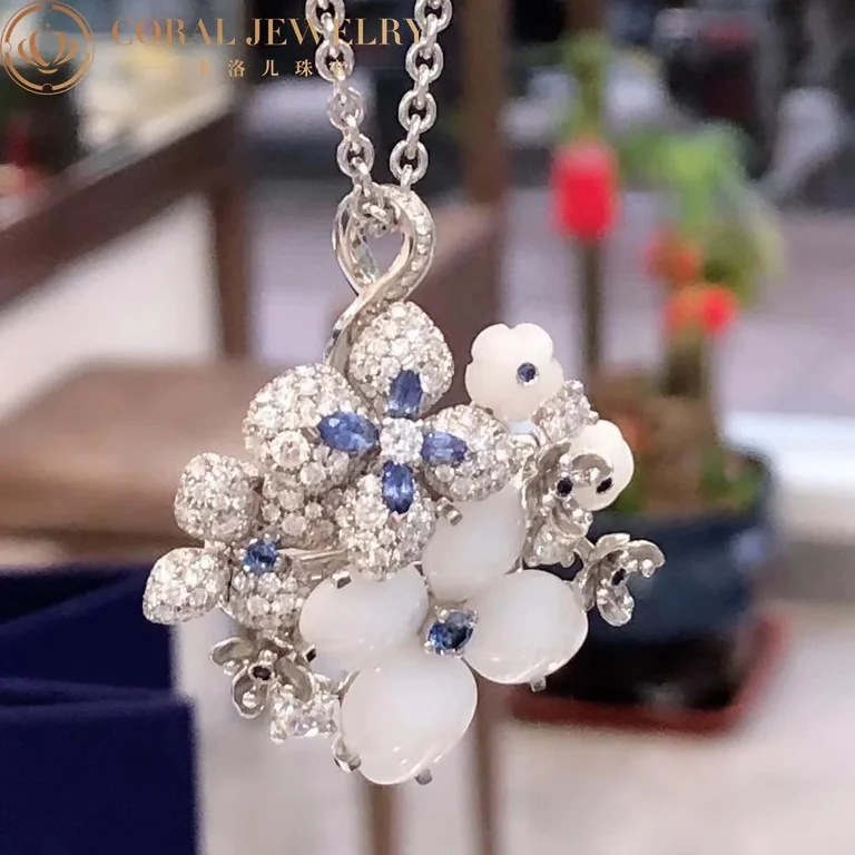 Chaumet Hortensi Voie Lactee Clip And Pendant 082944 Coral 66