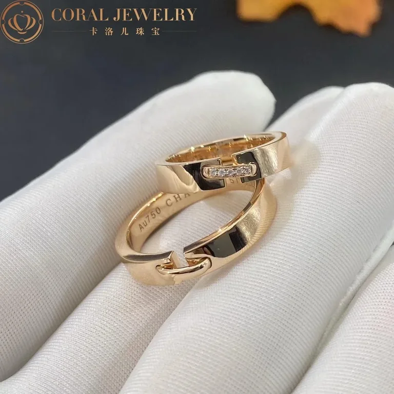 Chaumet Liens Évidence Wedding Band 080542 Rose Gold Diamonds 4MM