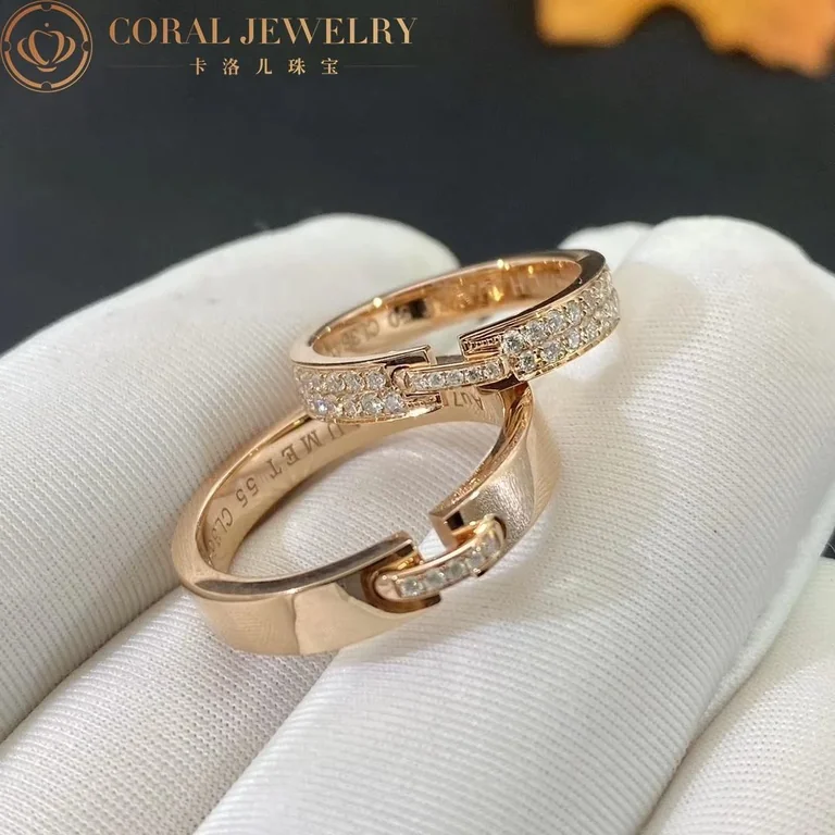 Chaumet Liens Évidence Wedding Band 083605 Rose Gold Diamonds 3.4MM