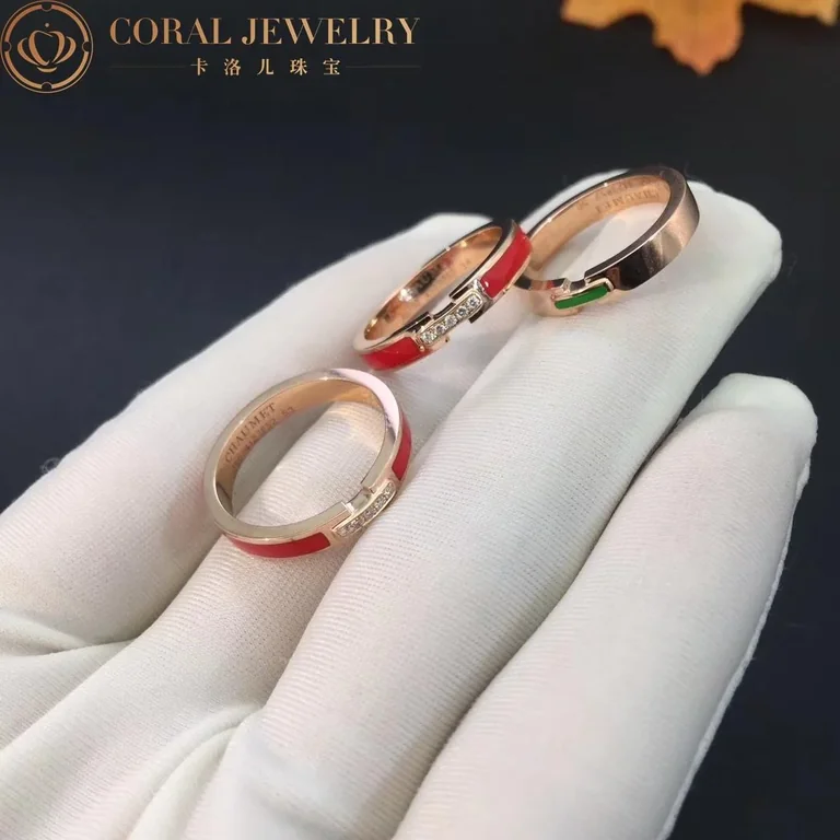 Chaumet Liens Évidence Wedding Band 083729 In Rose Gold with Red Ceramic 5