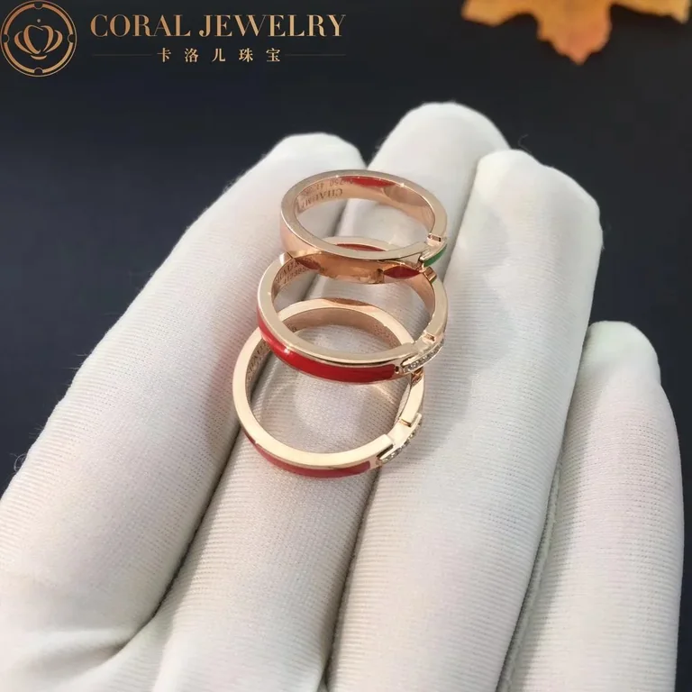 Chaumet Liens Évidence Wedding Band 083729 In Rose Gold with Red Ceramic 4