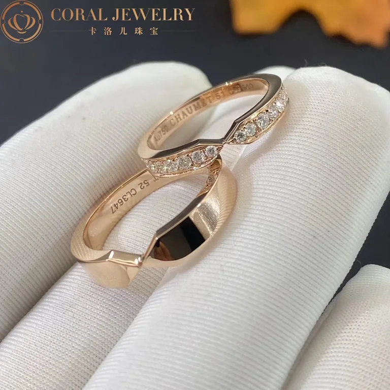 Chaumet Joséphine Triomphe De Chaumet Wedding Band 084090 Rose gold Diamonds 4.5 MM 6