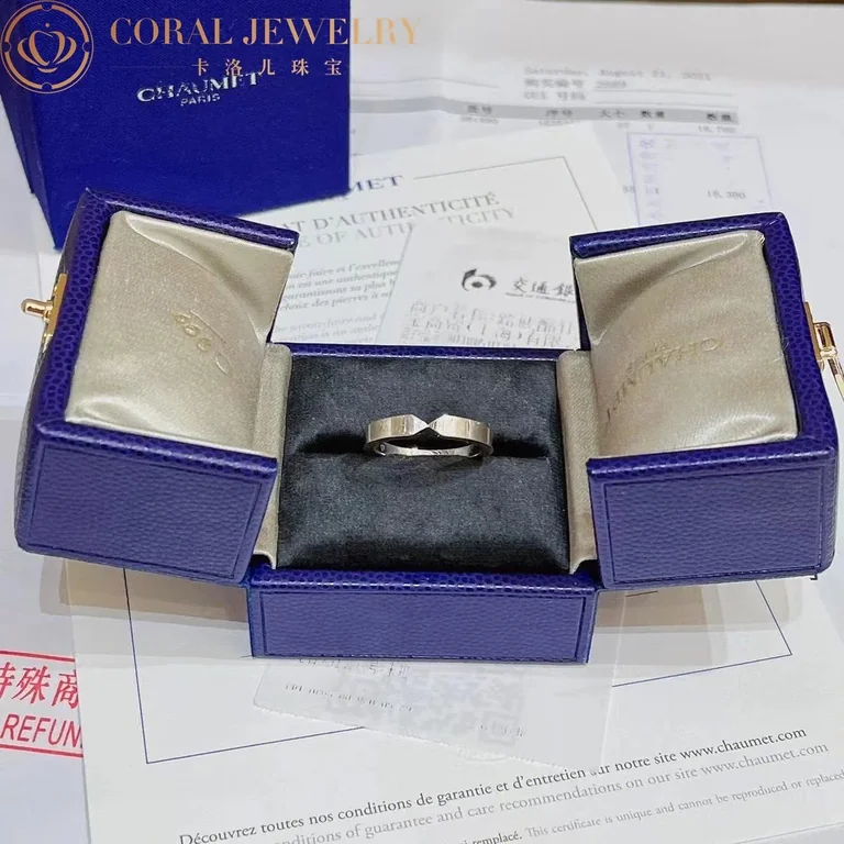 Chaumet Joséphine Triomphe De Chaumet Wedding Band 083836 Platinum Diamond 4.5 mm 5