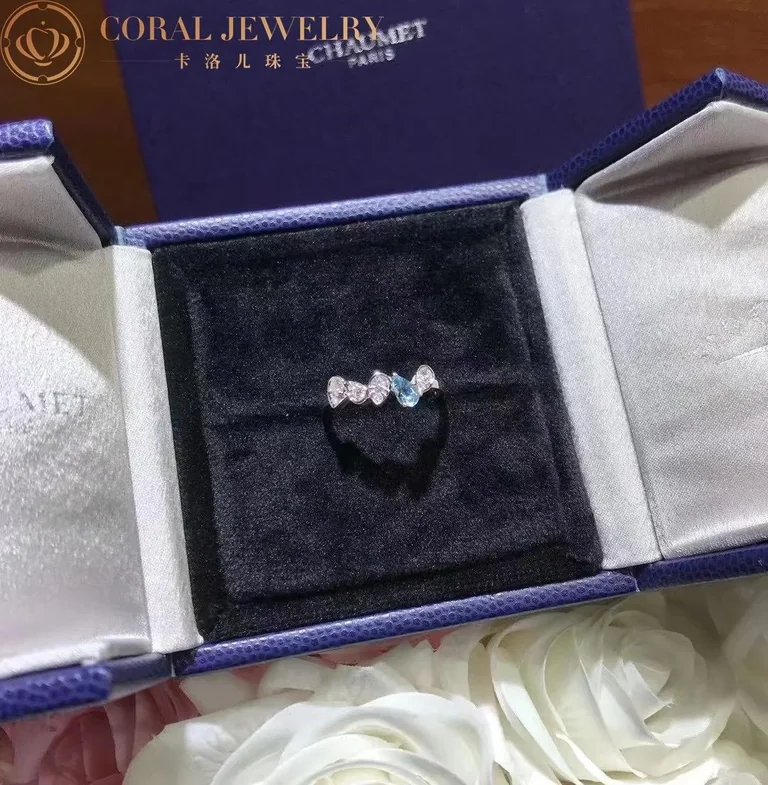 Chaumet Jos�phine Ronde D?aigrettes Ring 084961 White Gold, Aquamarine, Diamonds 5