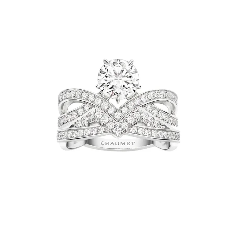 Chaumet Jos�phine Amour d?Aigrette Solitaire J84089-083761 0.50CT Platinum diamonds Combination Rings1