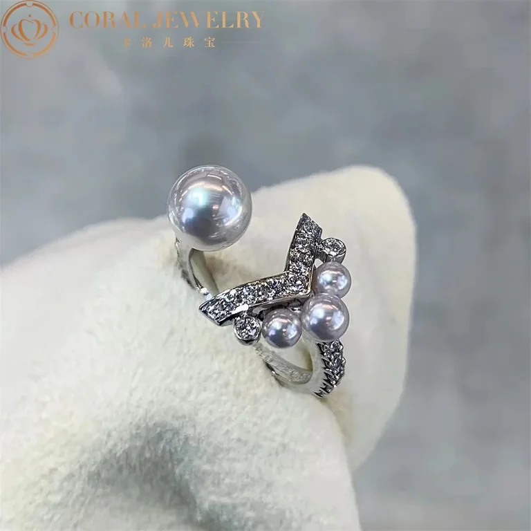 Chaumet Joséphine Aigrette Ring 085044 White Gold, Pearls, Diamonds 3