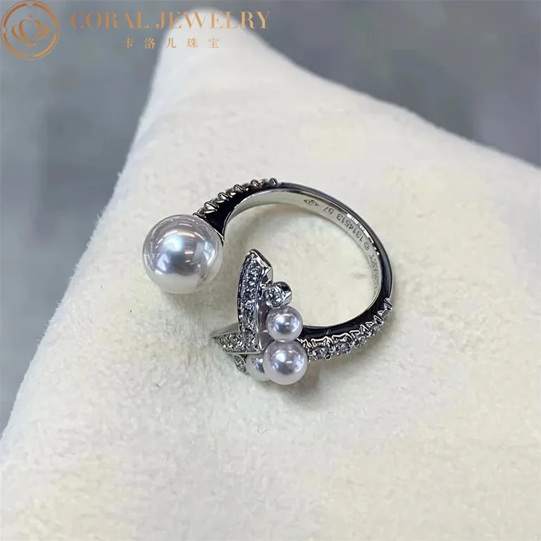 Chaumet Joséphine Aigrette Ring 085044 White Gold, Pearls, Diamonds 4