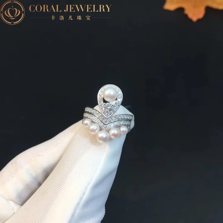 Chaumet Joséphine Aigrette Ring 083289-083292 White Gold, Pearls, Diamonds Combination Rings7