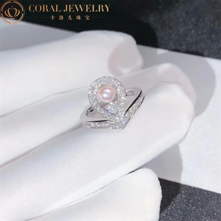 Chaumet Joséphine Aigrette Ring 083289 White Gold, Pearls, Diamonds 3