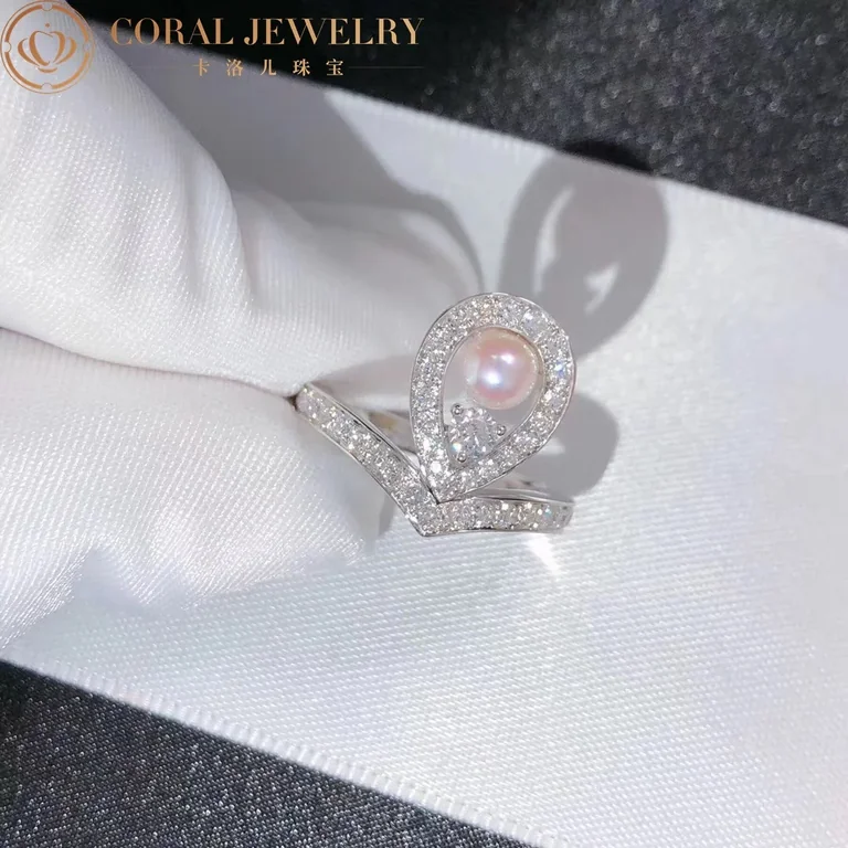 Chaumet Joséphine Aigrette Ring 083289 White Gold, Pearls, Diamonds 2