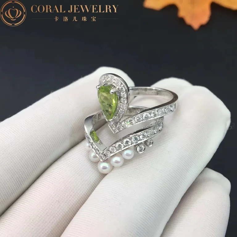Chaumet Joséphine Aigrette Ring 083301-083292 White Gold Peridot Diamond Combination Rings4