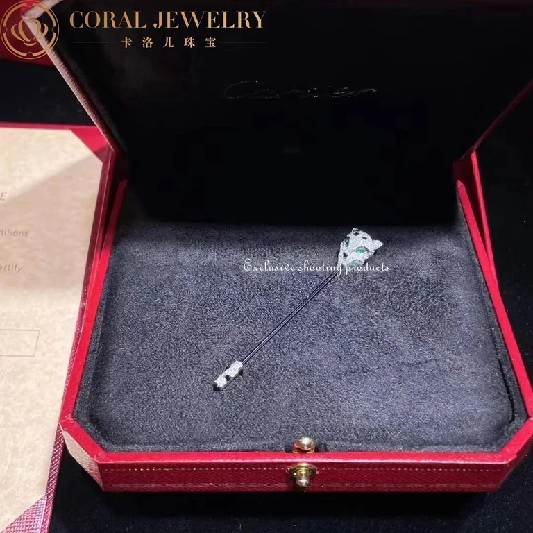 Cartier Panthère De Cartier Brooch N5300310, White Gold, Emeralds, Onyx, Diamonds5