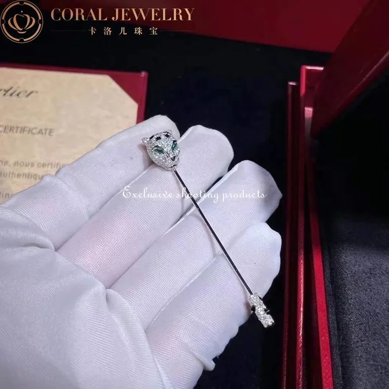 Cartier Panthère De Cartier Brooch N5300310, White Gold, Emeralds, Onyx, Diamonds7