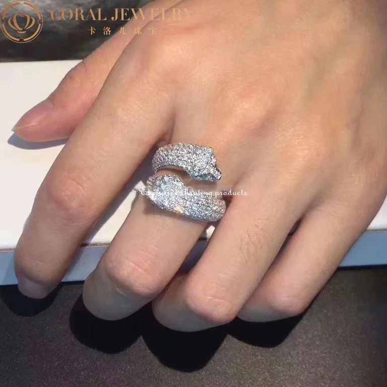 Cartier Panthère De Cartier, Lakarda Double Panthere Head Paved Diamond Ring 5