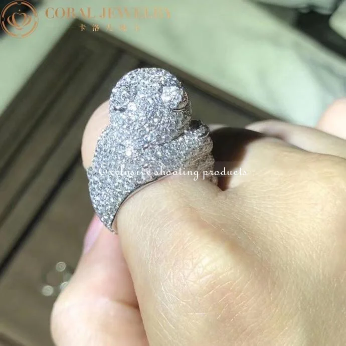 Cartier Panthère De N4183154 Cartier Ring Pave Diamond Emerald White Gold 13