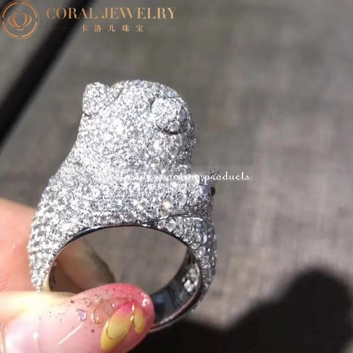 Cartier Panthère De N4183154 Cartier Ring Pave Diamond Emerald White Gold 9