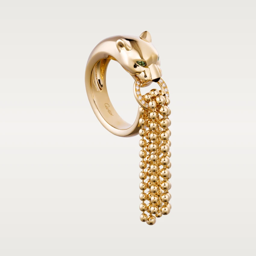 Cartier Panthère De N4744000 Cartier Ring Yellow Gold Tsavorite Onyx Diamonds 2