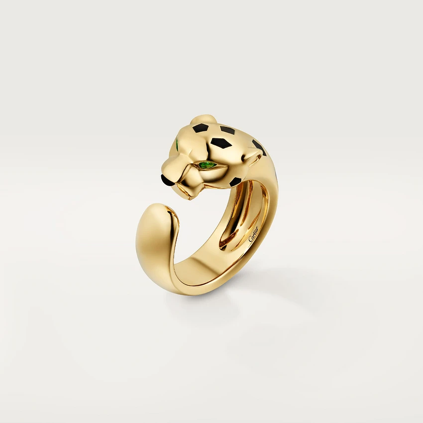 Cartier Panthère De B4230800 Cartier Ring Yellow Gold Tsavorite Garnets Onyx 1