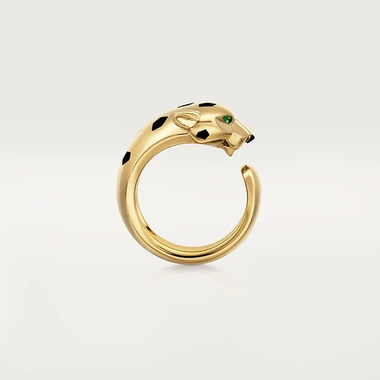 Cartier Panthère De B4230800 Cartier Ring Yellow Gold Tsavorite Garnets Onyx 4