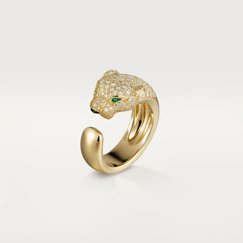 Cartier Panthère De N4225000 Cartier Ring Yellow Gold Diamonds Emeralds Onyx 1