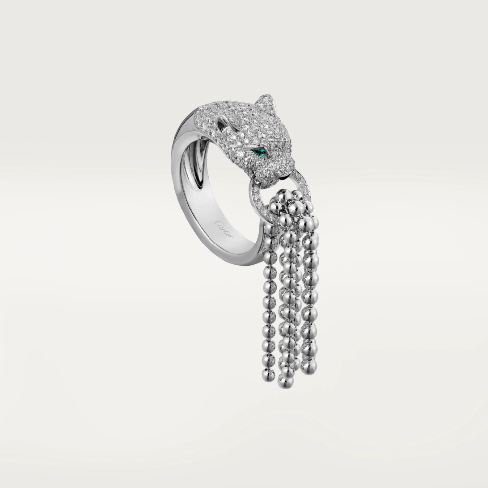 Cartier Panthère N4744100 De Cartier Ring White Gold Emeralds Onyx Diamonds 1