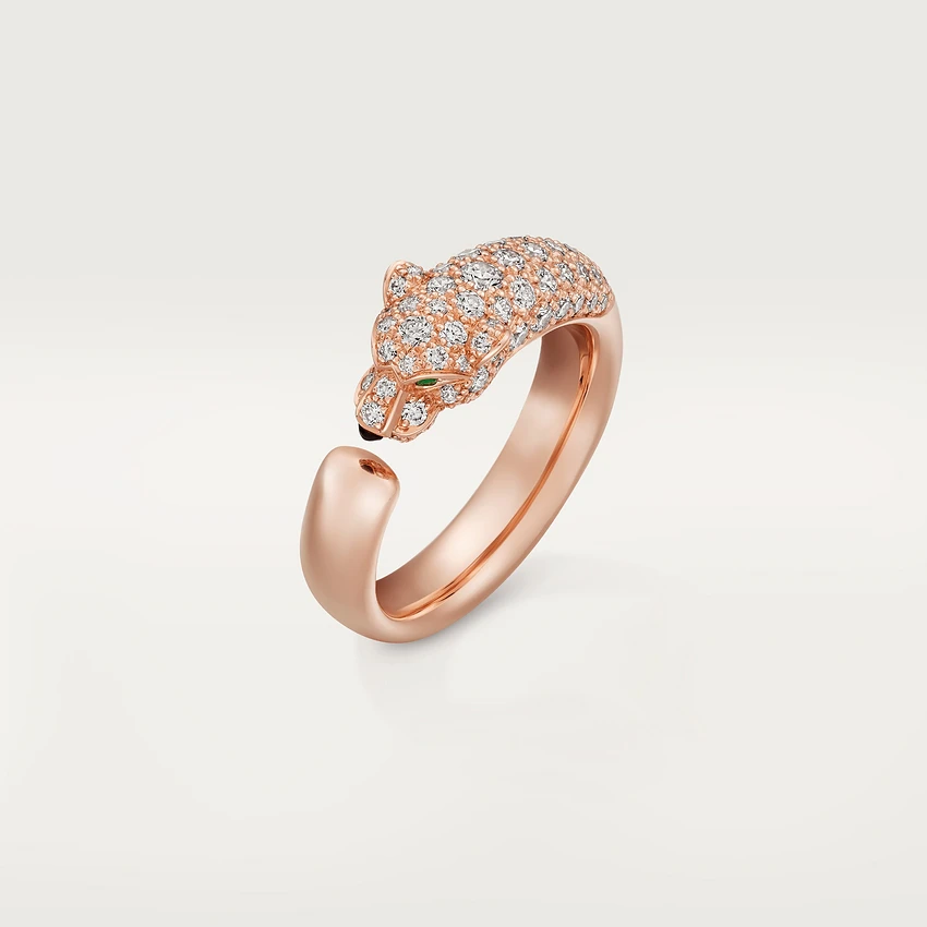 Cartier Panthère De N4765700 Cartier Ring Rose Gold Emeralds Diamonds 2