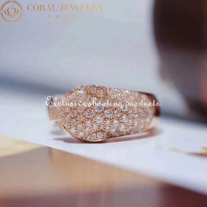 Cartier Panthère De N4742200 Cartier Ring Rose Gold Diamonds Emeralds Onyx 4