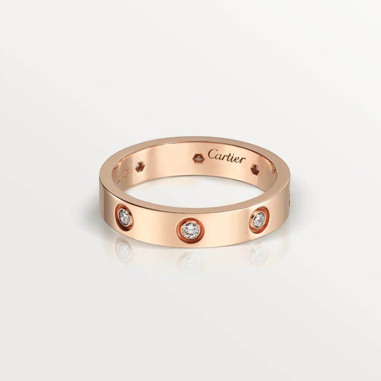 Cartier Love Wedding Band B4050800 8 Diamonds Rose Gold 2