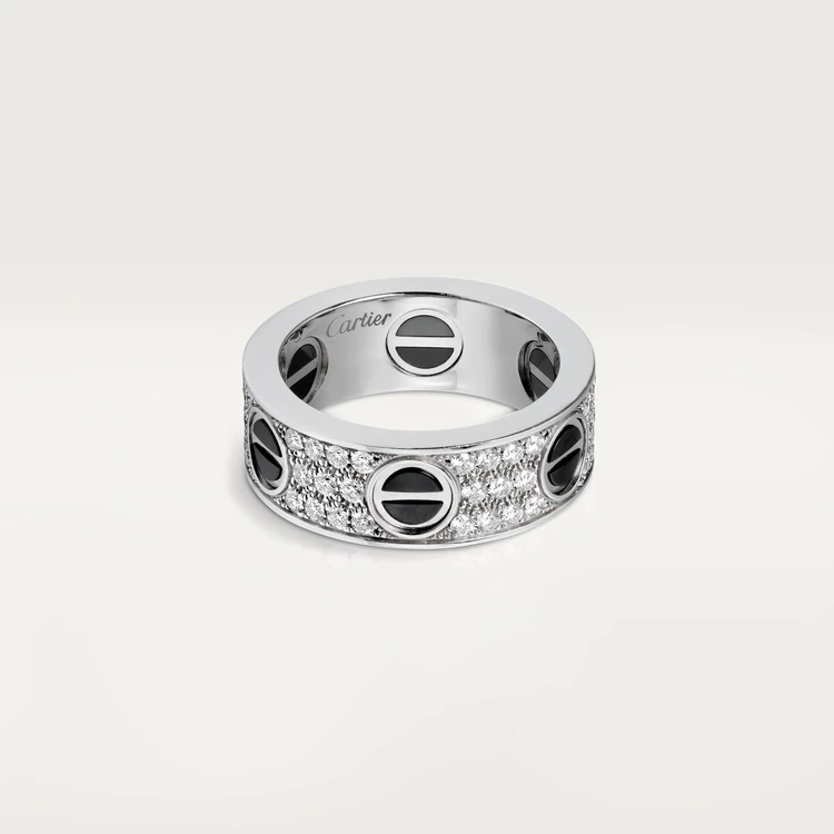 Cartier Love Ring B4207600 Diamond-paved Ceramic White Gold 1